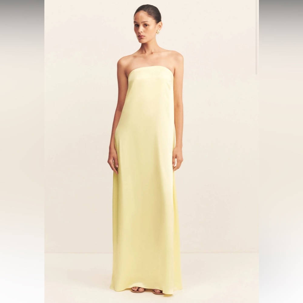 NWT Shona Joy La Lune Strapless Column Maxi Dress